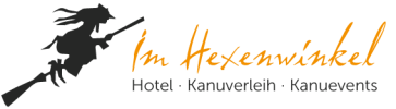 Logo zeigt eine Hexe die auf einem Besen fliegt Im Hexenwinkel